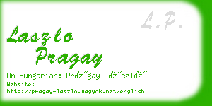 laszlo pragay business card